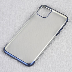 Apple iPhone 11 Pro Case Zore Matte Dört Köşeli Lazer Silicon Cover Blue