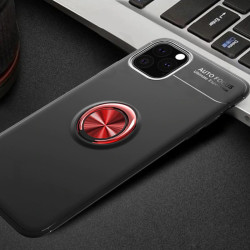 Apple iPhone 11 Pro Kılıf Zore Ravel Silikon Kapak Siyah-Kırmızı