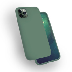 Apple iPhone 11 Pro Kılıf Zore Silk Silikon Koyu Yeşil