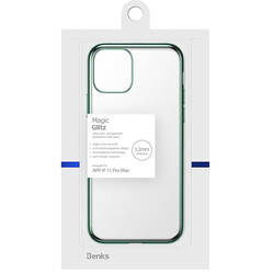 Apple iPhone 11 Pro Max Benks Magic Glitz Ultra-Thin Transparent Protective Soft Kapak Açık Yeşil