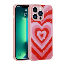 Apple iPhone 11 Pro Max Case Glittery Patterned Camera Protected Shiny Zore Popy Cover Kalp