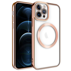 Apple iPhone 11 Pro Max Case Magsafe Wireless Charging Zore Setro Silicon Rose Gold