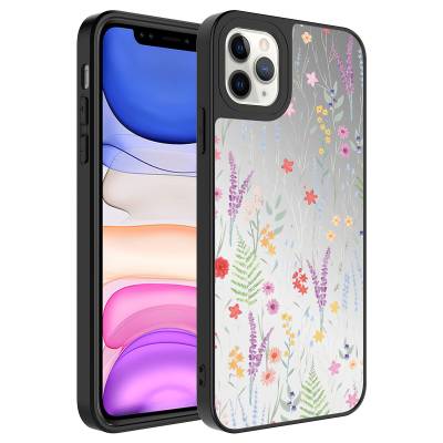 Apple iPhone 11 Pro Max Case Mirror Patterned Camera Protected Glossy Zore Mirror Cover Dallar