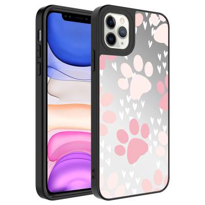 Apple iPhone 11 Pro Max Case Mirror Patterned Camera Protected Glossy Zore Mirror Cover Pati