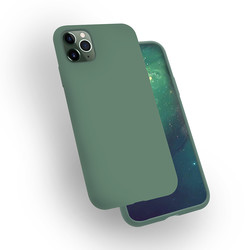 Apple iPhone 11 Pro Max Case Zore Silk Silicon Dark Green