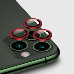 Apple iPhone 11 Pro Max CL-01 Kamera Lens Koruyucu Kırmızı