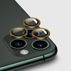 Apple iPhone 11 Pro Max CL-01 Kamera Lens Koruyucu Gold