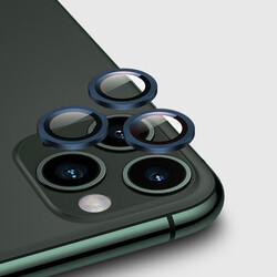 Apple iPhone 11 Pro Max CL-02 Kamera Lens Koruyucu Lacivert