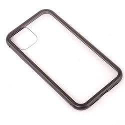 Apple iPhone 11 Pro Max Kılıf Zore Devrim Mıknatıslı Cam Kapak Siyah