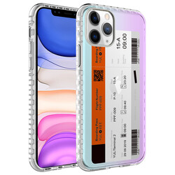 Apple iPhone 11 Pro Max Kılıf Airbag Kenarlı Renkli Desenli Silikon Zore Elegans Kapak NO1