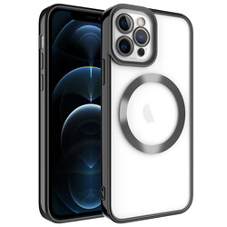 Apple iPhone 11 Pro Max Kılıf Magsafe Wireless Şarj Özellikli Zore Setro Silikon Siyah