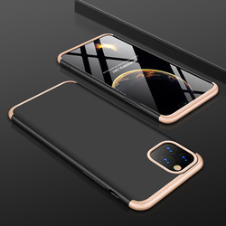 Apple iPhone 11 Pro Max Kılıf Zore Ays Kapak Siyah-Gold