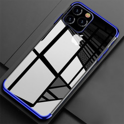 Apple iPhone 11 Pro Max Kılıf Zore Dört Köşeli Lazer Silikon Kapak Mavi