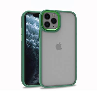 Apple iPhone 11 Pro Max Kılıf Zore Flora Kapak Yeşil