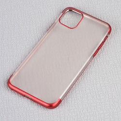 Apple iPhone 11 Pro Max Case Zore Matte Dört Köşeli Lazer Silicon Cover Red
