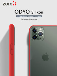 Apple iPhone 11 Pro Max Kılıf Zore Odyo Silikon Kırmızı