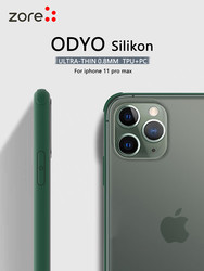 Apple iPhone 11 Pro Max Kılıf Zore Odyo Silikon Koyu Yeşil