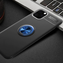 Apple iPhone 11 Pro Max Kılıf Zore Ravel Silikon Kapak Siyah-Mavi