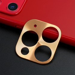 Apple iPhone 11 Pro Max Zore Metal Kamera Koruyucu Gold