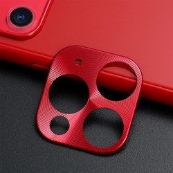 Apple iPhone 11 Pro Max Zore Metal Kamera Koruyucu Kırmızı