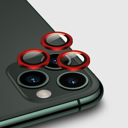 Apple iPhone 11 Pro Max Zore CL-02 Kamera Lens Koruyucu Kırmızı