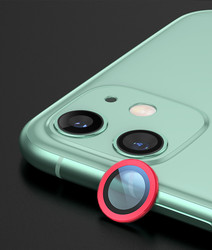 Apple iPhone 11 Zore CL-01 Kamera Lens Koruyucu Kırmızı