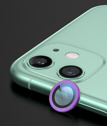 Apple iPhone 11 Zore CL-02 Kamera Lens Koruyucu Mor