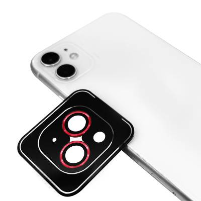 Apple iPhone 11 Zore CL-11 Sapphire Anti-Fingerprint Anti-Reflective Camera Lens Protector Red