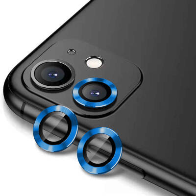 Apple iPhone 11 Zore CL-12 Premium Safir Parmak İzi Bırakmayan Anti-Reflective Kamera Lens Koruyucu Mavi