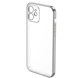 Apple iPhone 12 Benks Matte Electroplated TPU Kapak Gümüş