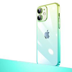 Apple iPhone 12 Case Bright Color Transition Camera Protected Zore Senkron Cover Yeşil-Mavi