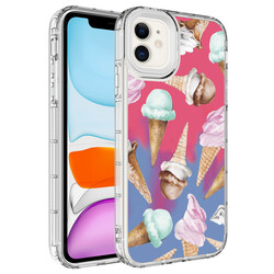 Apple iPhone 12 Case Camera Protected Colorful Patterned Hard Silicone Zore Korn Cover NO9