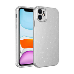 Apple iPhone 12 Case Camera Protected Glittery Luxury Zore Cotton Cover White