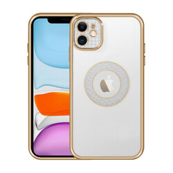 Apple iPhone 12 Case Camera Protected Zore Esta Cover Showing Logo Gold