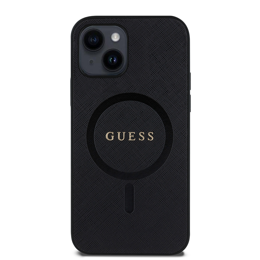 Apple iPhone 12 Case Guess Original Licensed Magsafe Charging Feature Text Logo Saffiano Classic Cover - 3