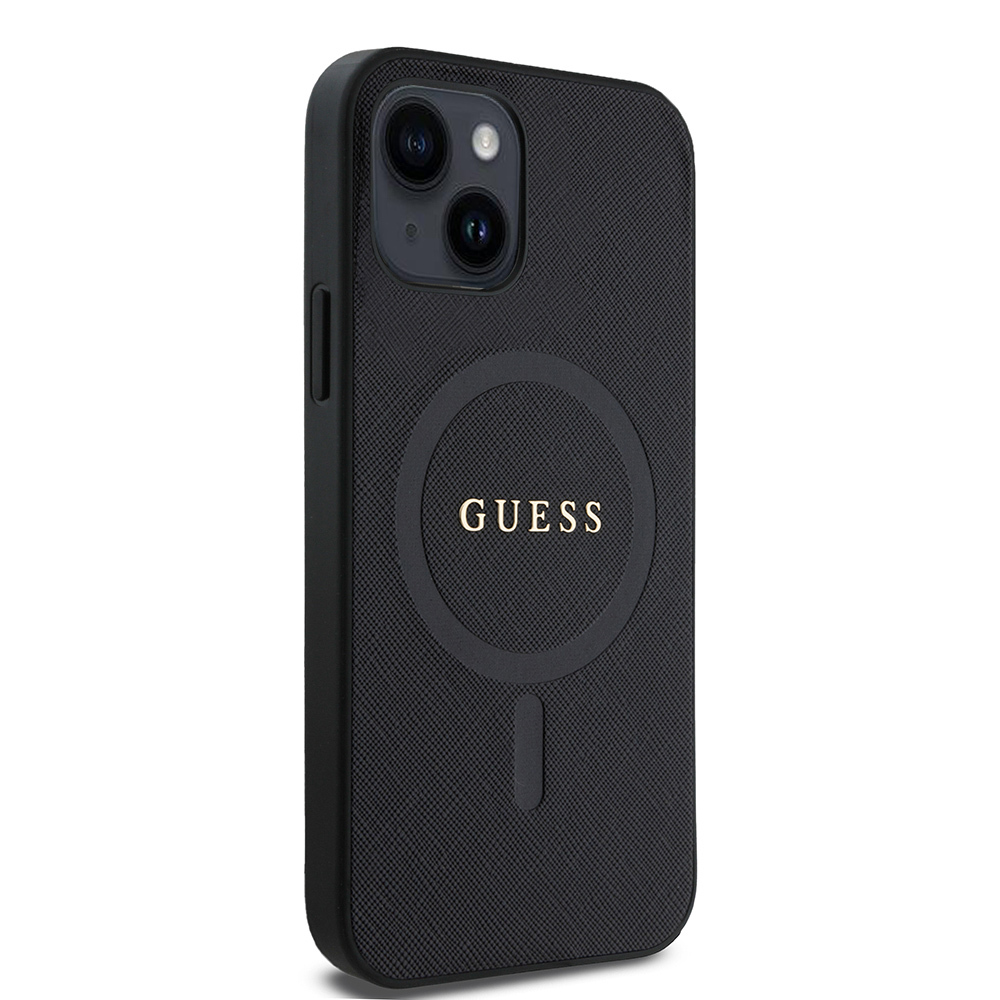 Apple iPhone 12 Case Guess Original Licensed Magsafe Charging Feature Text Logo Saffiano Classic Cover - 4