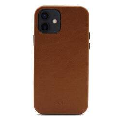 Apple iPhone 12 Case ​Kajsa Crazy Horse Cover Brown