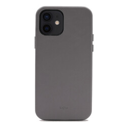 Apple iPhone 12 Case ​Kajsa Crazy Horse Cover Grey