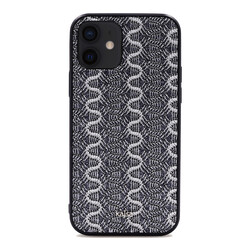 Apple iPhone 12 Case Kajsa Glamorous Series Waterfall Pattern Cover Grey