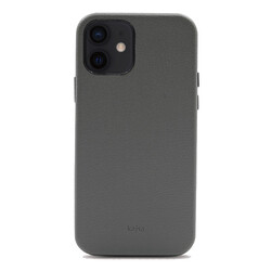 Apple iPhone 12 Case ​Kajsa Litchi Cover Grey