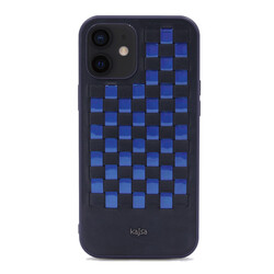 Apple iPhone 12 Case Kajsa Preppie Series Spotlight Woven Cover Blue