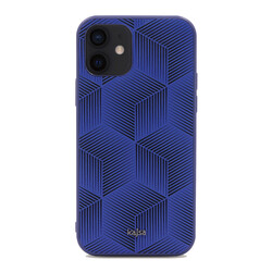 Apple iPhone 12 Case Kajsa Splendid Series 3D Cube Cover Blue