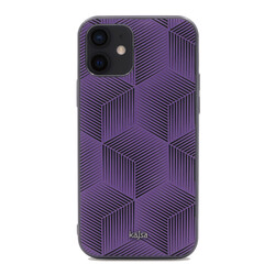 Apple iPhone 12 Case Kajsa Splendid Series 3D Cube Cover Purple