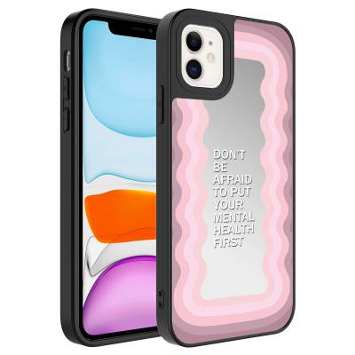 Apple iPhone 12 Case Mirror Patterned Camera Protected Glossy Zore Mirror Cover Ayna