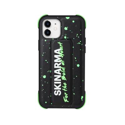 Apple iPhone 12 Case SkinArma Stand Leather Look Funsha Cover Green