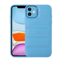 Apple iPhone 12 Case With Camera Protection Glossy Airbag Zore Galya Cover Blue