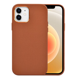 Apple iPhone 12 Case Wiwu Calfskin Cover Brown