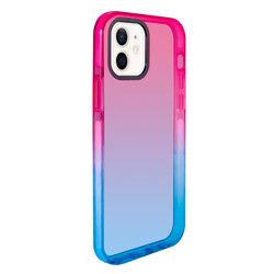 Apple iPhone 12 Case Zore Colorful Punto Cover Pembe-Mavi