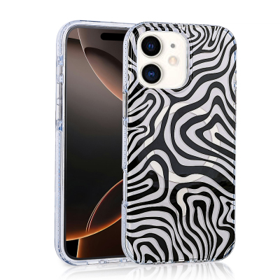 Apple iPhone 12 Case Zore Jago Cover with Magsafe Charging Feature Siyah-Beyaz