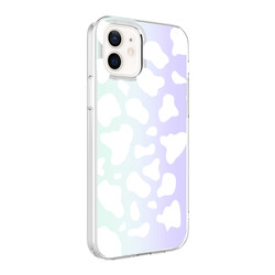 Apple iPhone 12 Case Zore M-Blue Patterned Cover Cow No2